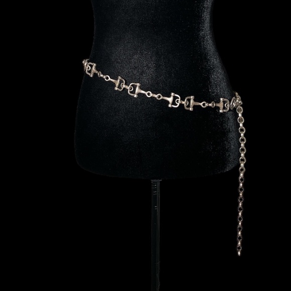 Vintage 1960's Equestrian Bridle Bit Metal Chain Belt - Picture 2 of 3